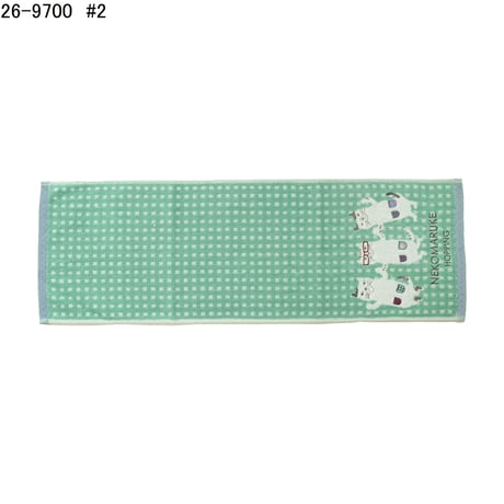 26-9700　ジャガードタオル　フェイスたおる　ネコまるけ柄