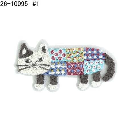 26-10095　モコモコブラシ刺繍のブローチ　マチルダさん