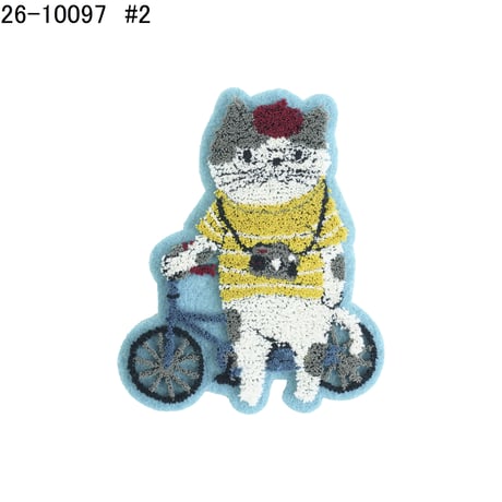 26-10097　モコモコブラシ刺繍のブローチ　シナモン
