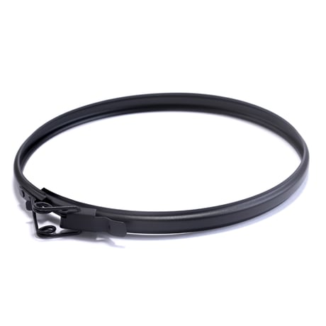 New 耐熱黒塗装断熱二重煙突150mm用(直径200mm)　ロッキングバンド　ジャーマンタイプ