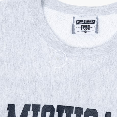 【USED】1990s Lee : "University of Michigan” Crew Sweatshirt (Made in USA) : XXL