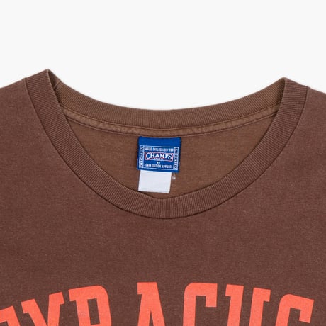 【USED】2000s CHAMPS SPORTS : "Syracuse University" Crew T-Shirt : XXL