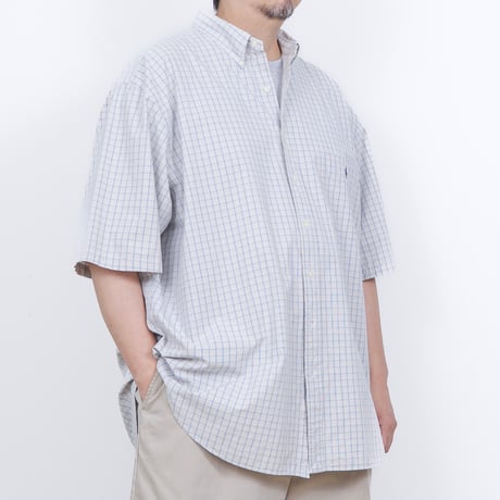 【USED】2000s Ralph lauren : Two-Ply Broad Plaid BD S/S Shirt : 3XB