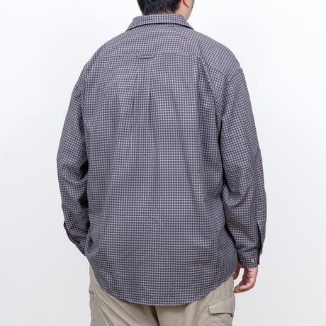 【USED】1990s L.L.Bean : Poly Nylon Poplin Plaid Field Regular Shirt : XL