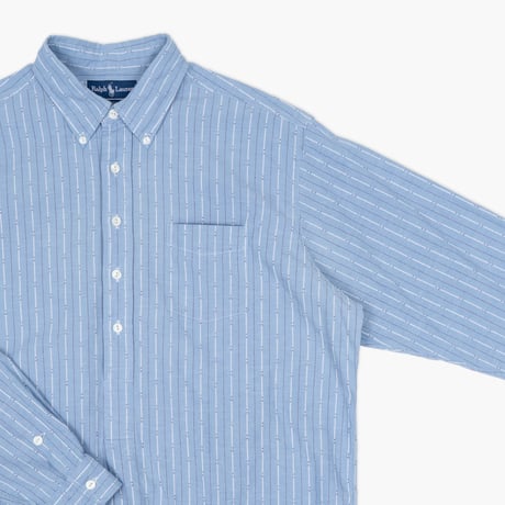 【USED】1990s-2000s Ralph lauren : "AFTON" Dobby Stripe Pullover BD Shirt : L