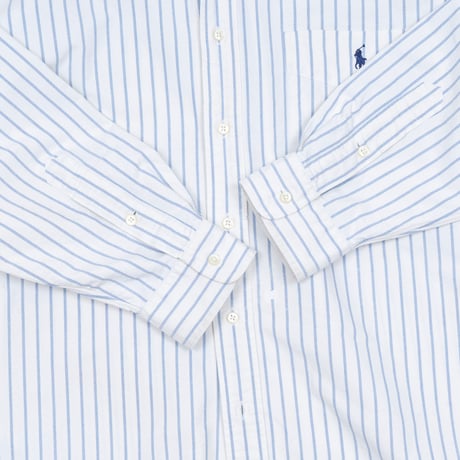 【USED】1990s Ralph Lauren : "BIG SHIRT" Oxford Stripe BD Shirt : L