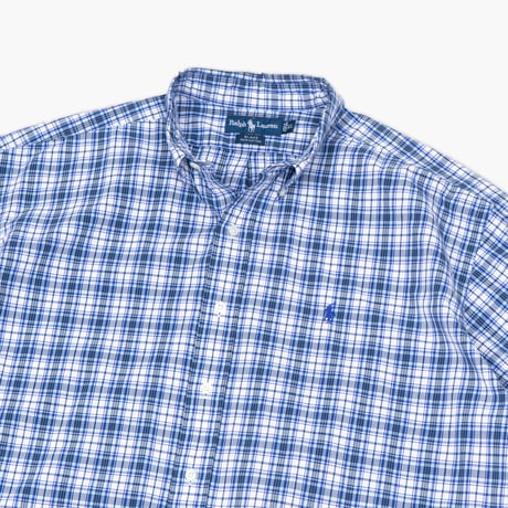 【USED】1990s-2000s Ralph Lauren : "BLAKE" Broad Plaid BD S/S Shirt : XL
