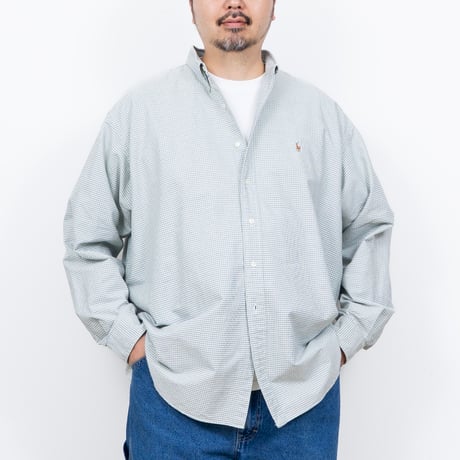 【USED】1990s-2000s Ralph Lauren : “BLAKE” Oxford Plaid BD Shirt : XXL