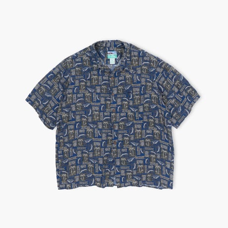 【USED】1980s REYN SPOONER : Rayon Hawaiian Regular Shirt (Made in Hawaii) : XL