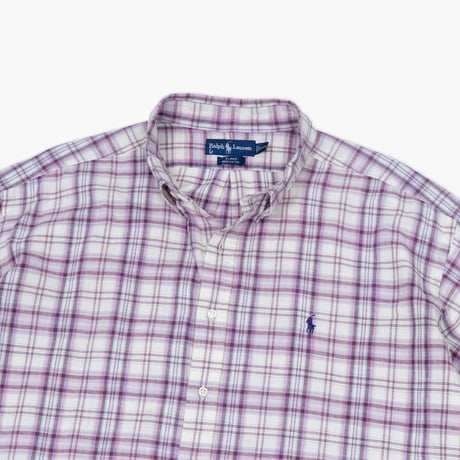 【USED】1990s-2000s Ralph Lauren : "BLAKE" Madras Plaid BD S/S Shirt : XXL