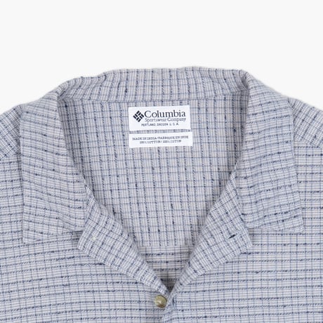 【USED】1990s Columbia Sportswear : Dobby Plaid Regular S/S Shirt : XL-XXL