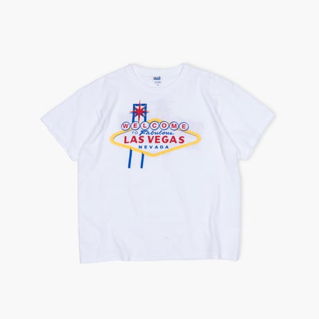 【USED】2000s anvil : "LAS VEGAS" Crew T-Shirt : L