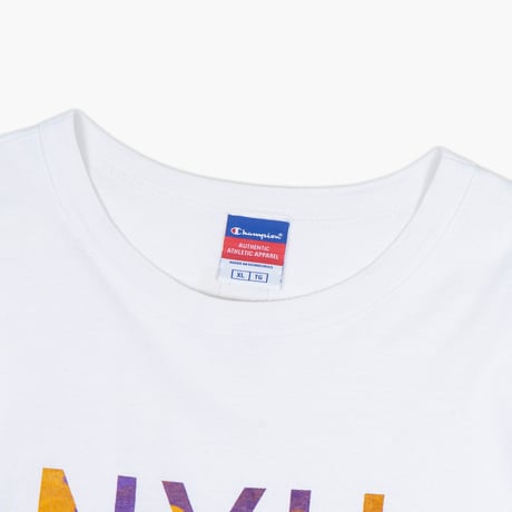 【USED】2010s Champion USA : "New York University" Crew T-Shirt : XL