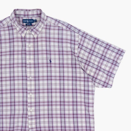 【USED】1990s-2000s Ralph Lauren : "BLAKE" Madras Plaid BD S/S Shirt : XXL