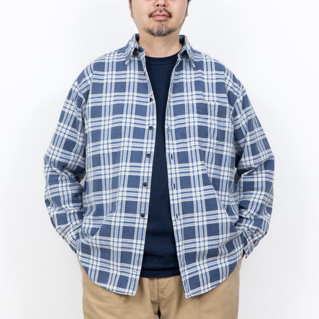 【USED】1990s J.Crew : Flannel Plaid Regular Shirt : XL