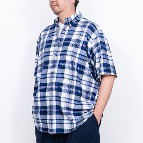 【USED】1990s-2000s Ralph Lauren : "BLAKE" Madras Plaid BD S/S Shirt : XXL