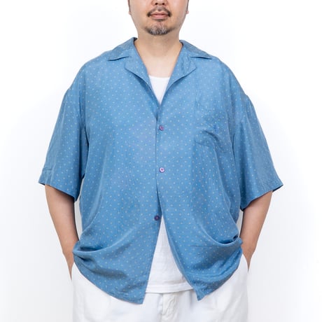 【USED】2000s NAUTICA : Silk Pattern Pajama S/S Shirt : XL