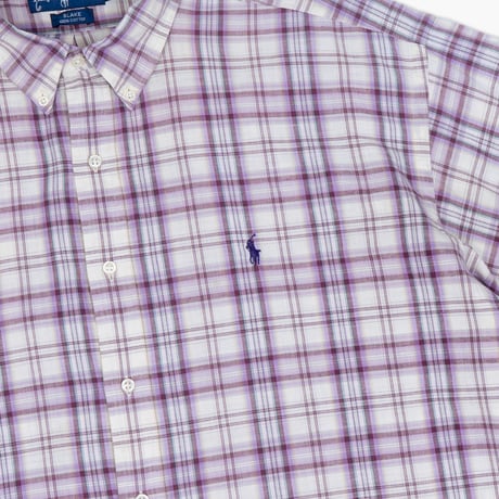 【USED】1990s-2000s Ralph Lauren : "BLAKE" Madras Plaid BD S/S Shirt : XXL