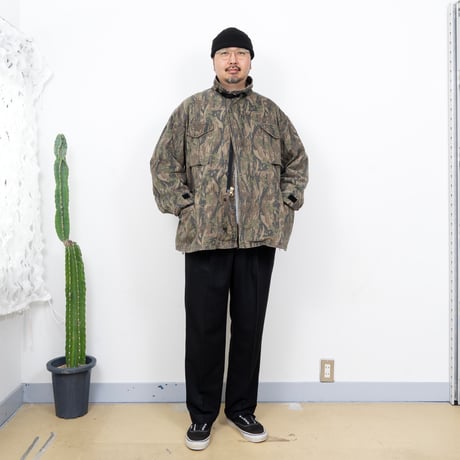 【USED】1990s PERRY ELLIS : Poly Twill 2Tuck Trouser : W38