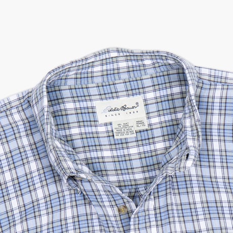 【USED】1990s-2000s Eddie Bauer : Madras Plaid BD S/S Shirt : XL