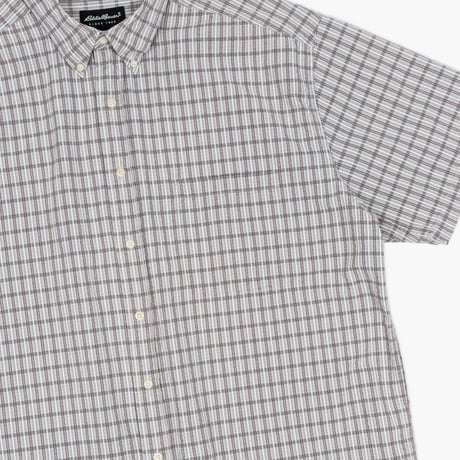 【USED】2000s Eddie Bauer : Seersucker Plaid BD S/S Shirt : XL