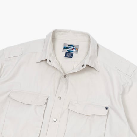 【USED】1990s-2000s EXOFFICIO : Cotton Poly Poplin Field S/S Shirt : XXL