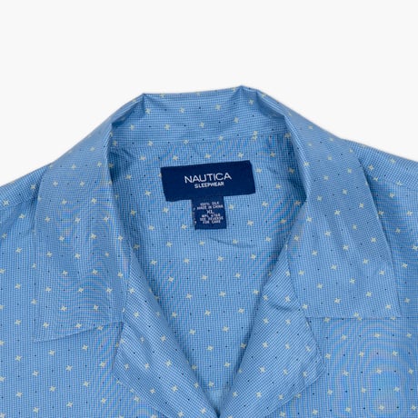 【USED】2000s NAUTICA : Silk Pattern Pajama S/S Shirt : XL