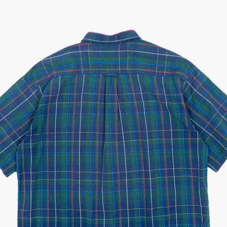 【USED】1990s ORVIS : Seersucker Plaid Regular S/S Shirt : XL