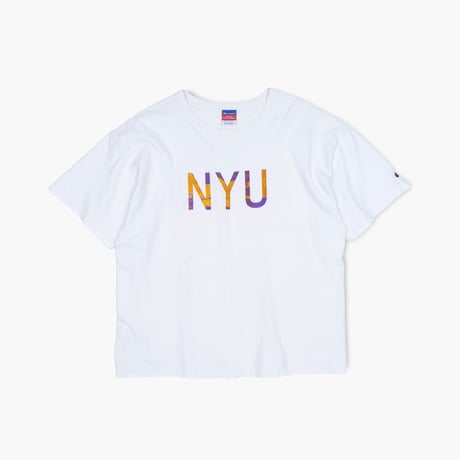 【USED】2010s Champion USA : "New York University" Crew T-Shirt : XL