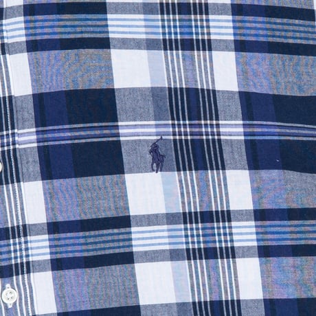 【USED】1990s-2000s Ralph Lauren : "BLAKE" Madras Plaid BD S/S Shirt : XXL