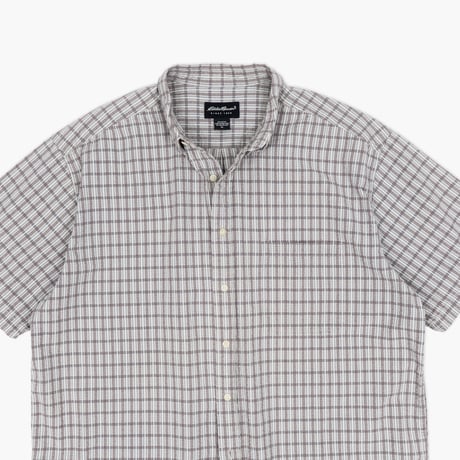 【USED】2000s Eddie Bauer : Seersucker Plaid BD S/S Shirt : XL