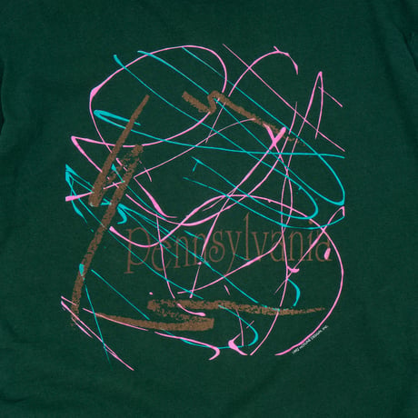 【USED】1990s FRUIT OF THE ROOM : "Pennsylvania" Crew T-Shirt (Made in USA) : XXL
