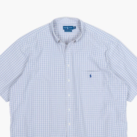 【USED】2000s Ralph lauren : Two-Ply Broad Plaid BD S/S Shirt : 3XB