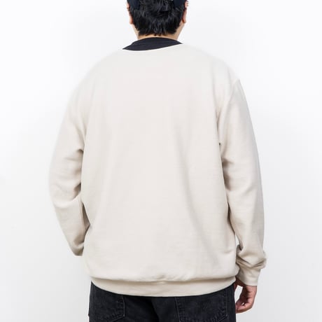 【USED】2000s LANDS' END : Cotton Pique Jersey Crew Sweatshirt : XXL