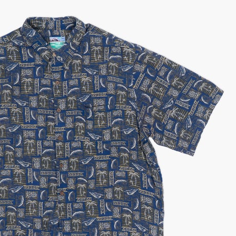 【USED】1980s REYN SPOONER : Rayon Hawaiian Regular Shirt (Made in Hawaii) : XL