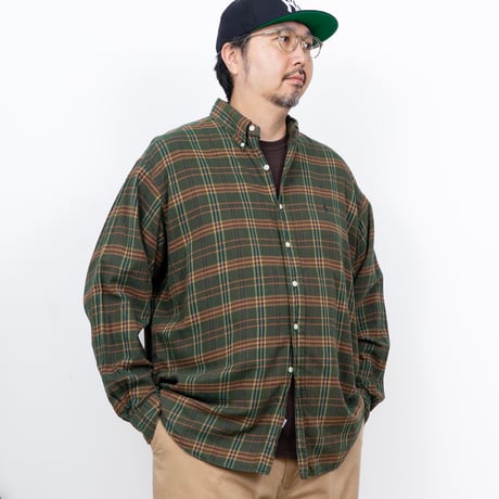 【USED】1990s-2000s Ralph Lauren : "BLAKE" Flannel Plaid BD Shirt : XL