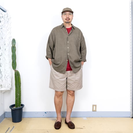 【USED】1990s STRUCTURE : Linen Regular Shirt : XL