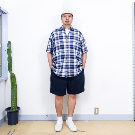 【USED】1990s-2000s Ralph Lauren : "BLAKE" Madras Plaid BD S/S Shirt : XXL