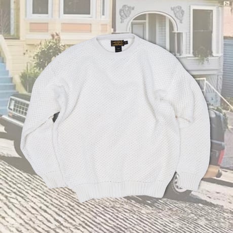 【USED】1990s Eddie Bauer : Cotton Crew Sweater (Made in USA) : L