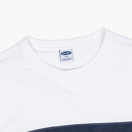 【USED】2000s OLD NAVY : Chest Border Crew S/S Top : XXL