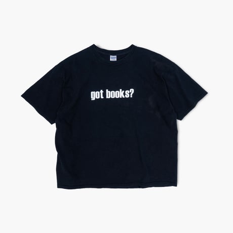 【USED】2000s GILDAN : "got books?” Crew T-Shirt : XXL