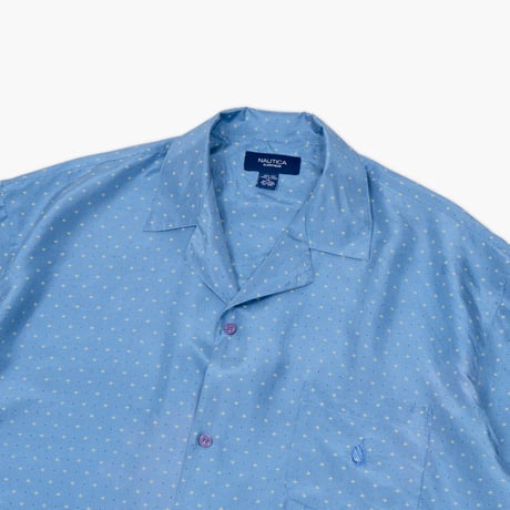 【USED】2000s NAUTICA : Silk Pattern Pajama S/S Shirt : XL