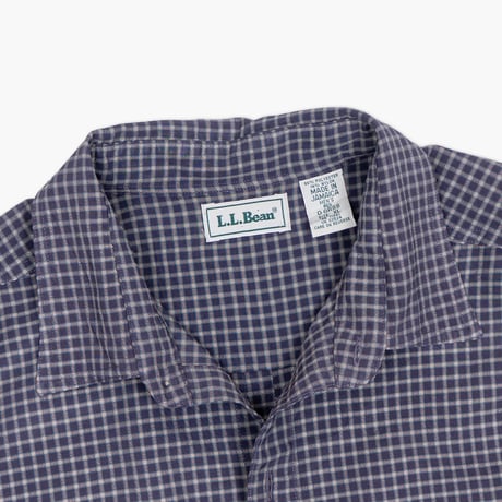 【USED】1990s L.L.Bean : Poly Nylon Poplin Plaid Field Regular Shirt : XL