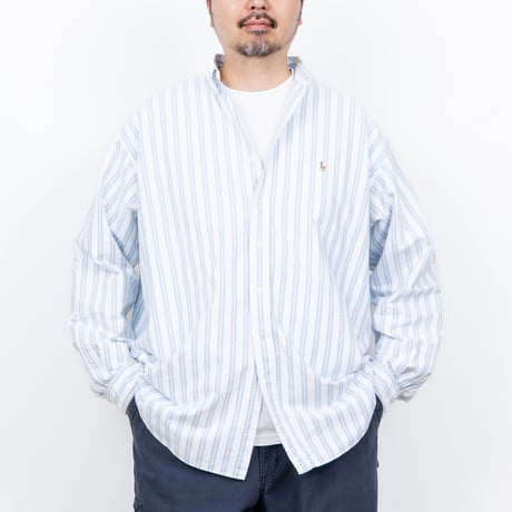 【USED】1990s-2000s Ralph Lauren : "BLAKE" Oxford Stripe BD Shirt : XXL