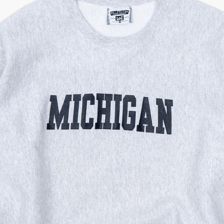 【USED】1990s Lee : "University of Michigan” Crew Sweatshirt (Made in USA) : XXL