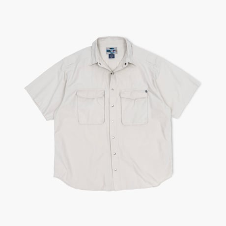 【USED】1990s-2000s EXOFFICIO : Cotton Poly Poplin Field S/S Shirt : XXL