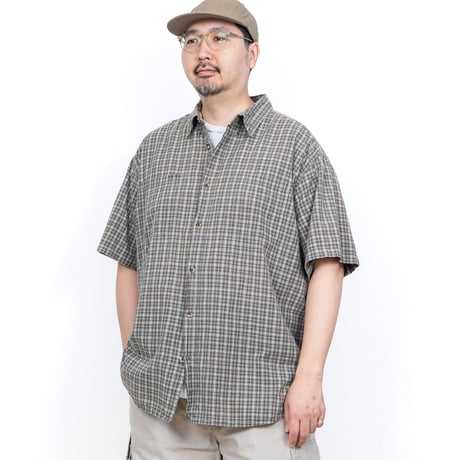 【USED】2000s Guide Series : Madras Plaid BD S/S Shirt : XXL