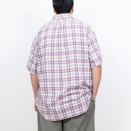 【USED】1990s-2000s Ralph Lauren : "BLAKE" Madras Plaid BD S/S Shirt : XXL