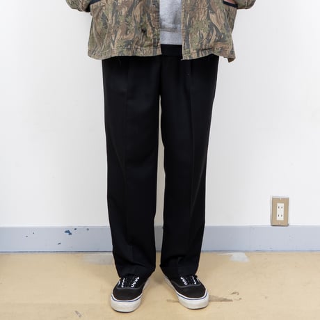 【USED】1990s PERRY ELLIS : Poly Twill 2Tuck Trouser : W38