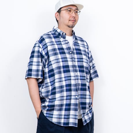 【USED】1990s-2000s Ralph Lauren : "BLAKE" Madras Plaid BD S/S Shirt : XXL